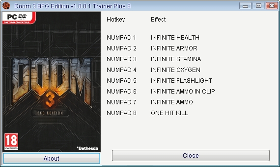 Doom 3 BFG Edition Trainer (+8) [1.0.0.1] {GRIZZLY / PlayGround.ru} —