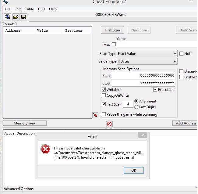 Скачать Tom Clancy's Ghost Recon: Wildlands: Таблица для Cheat Engine