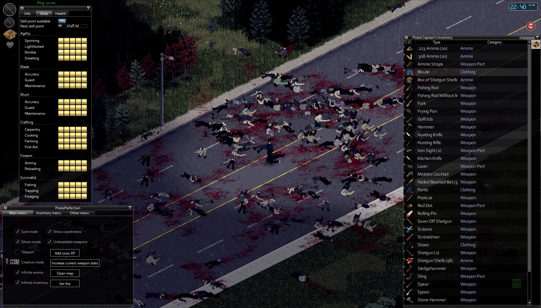Project Zomboid CheatEngine (PiratePerfection) [0.3] —