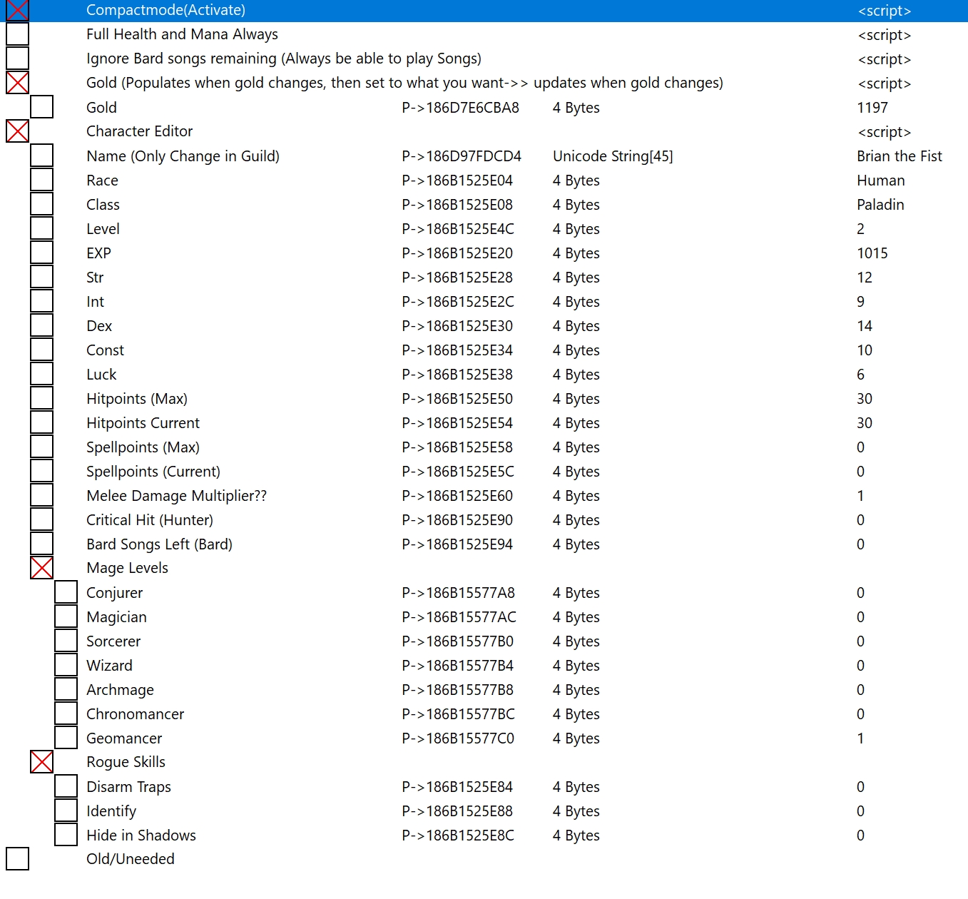 The Bard's Tale Trilogy Cheat Engine Table [UPD 03/14/2020] {gideon25} —