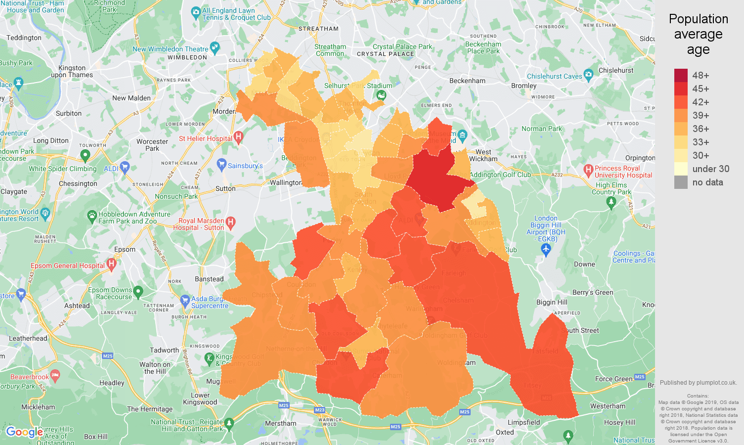 Croydon population stats in maps and graphs.