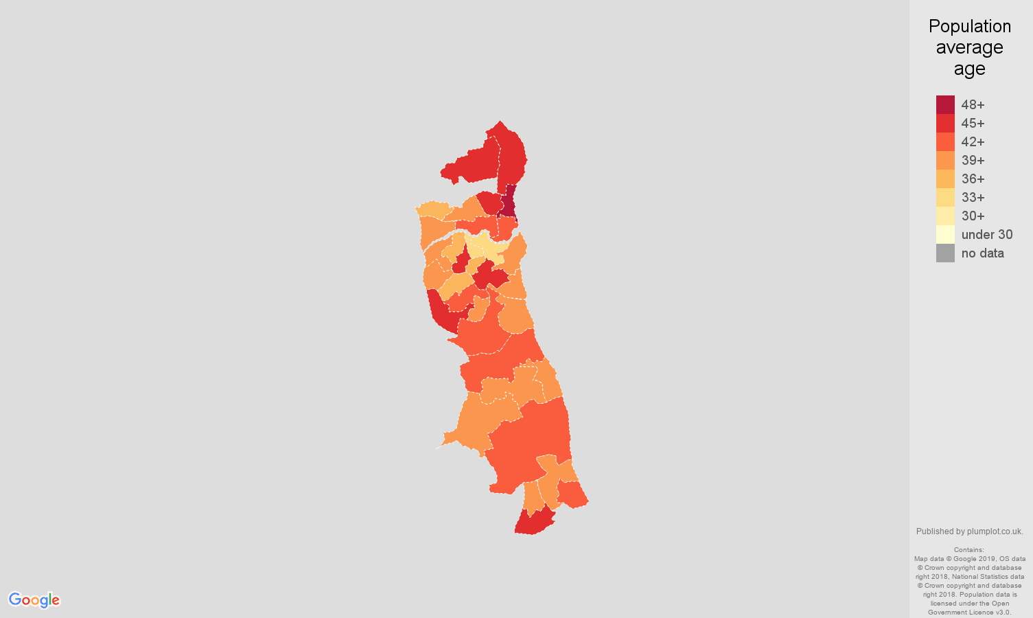 Sunderland population stats in maps and graphs.