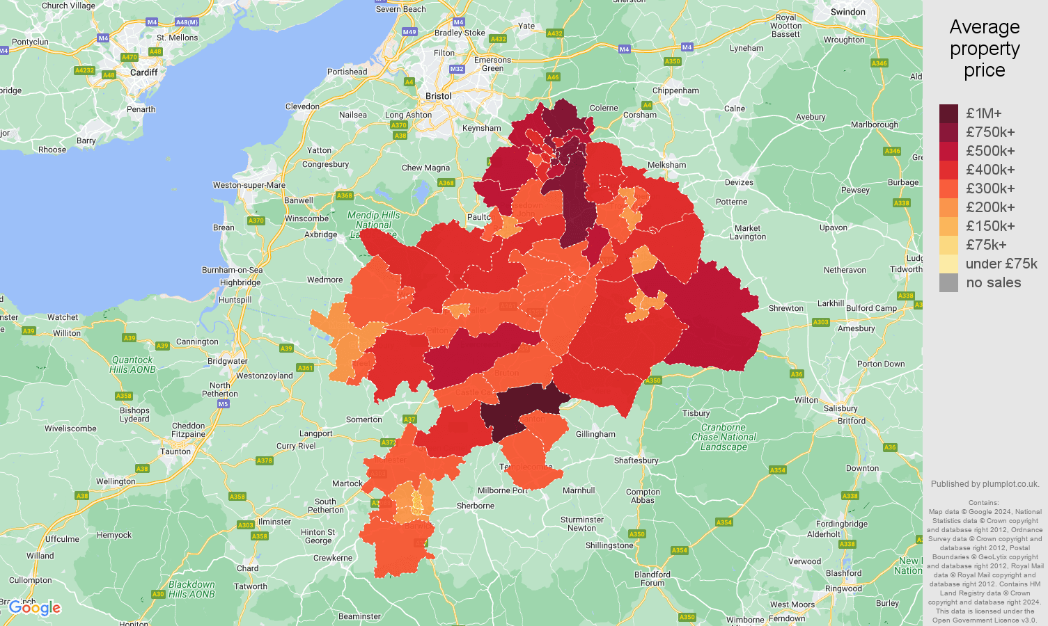 Bath house prices in maps and graphs.