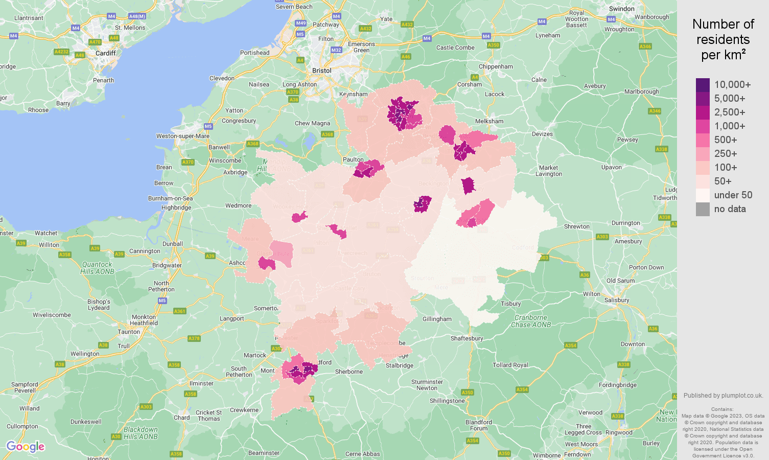 Bath population stats in maps and graphs.