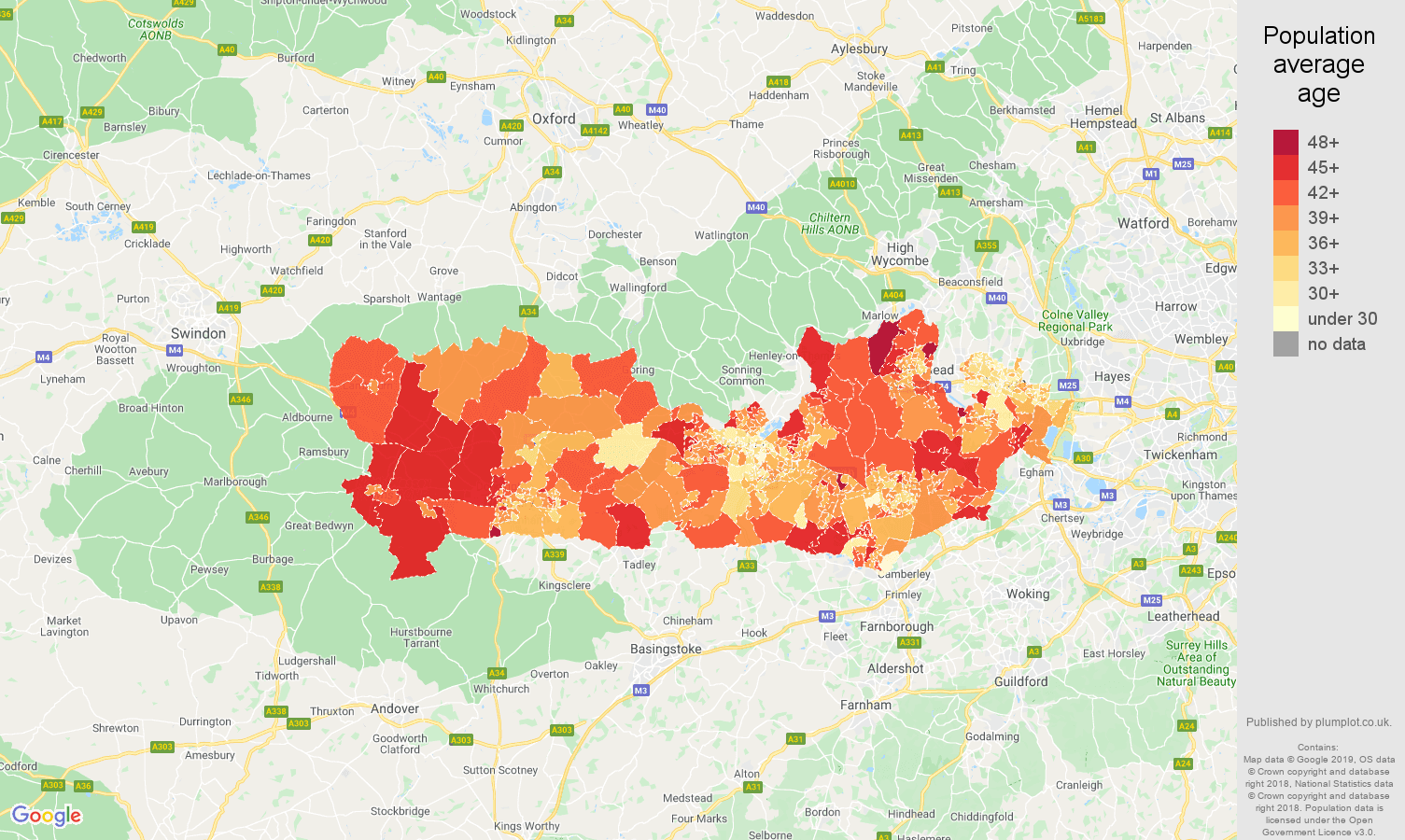 Berkshire population stats in maps and graphs.