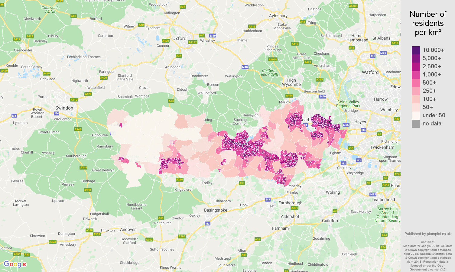 Berkshire population stats in maps and graphs.