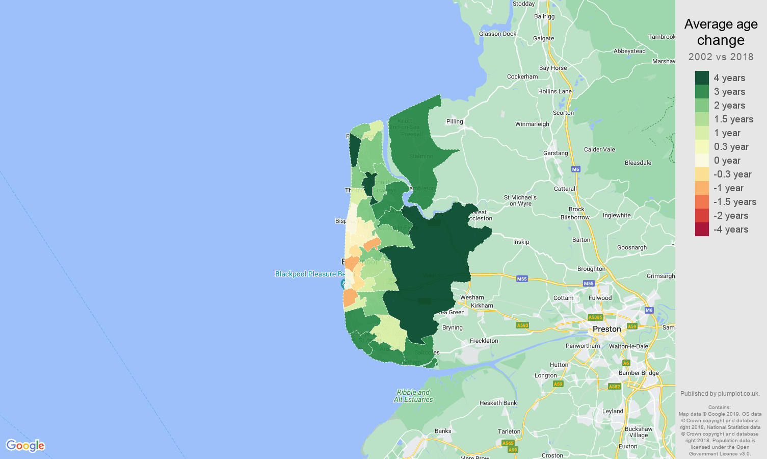 Blackpool population growth rates.