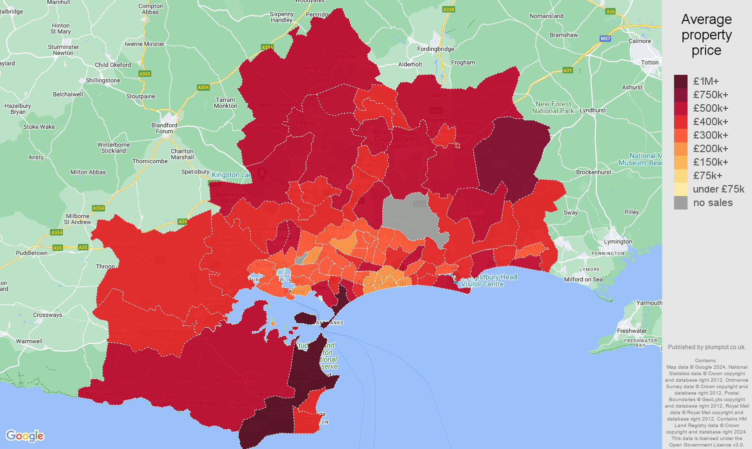 Bournemouth house prices in maps and graphs.