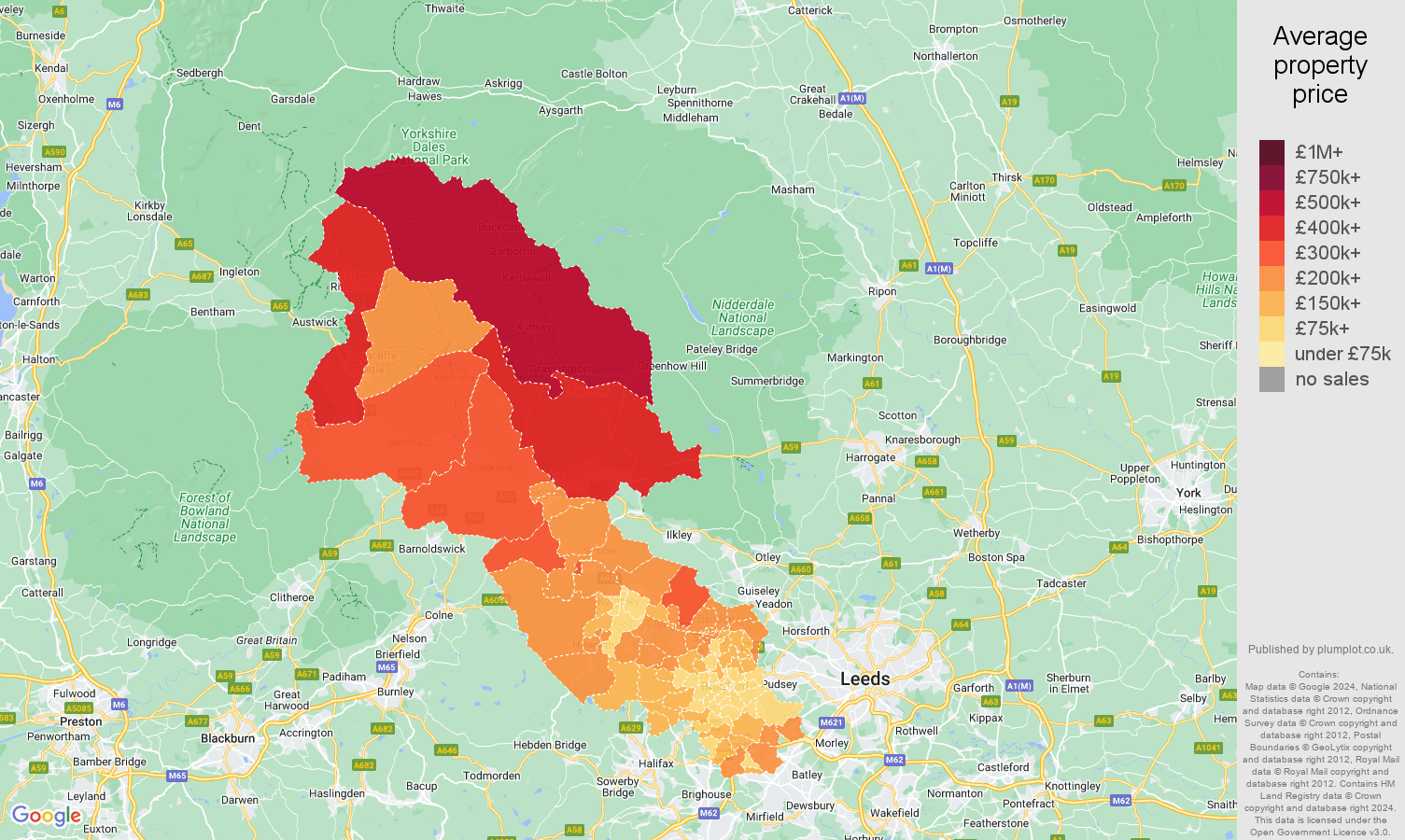 Bradford house prices in maps and graphs. July 2024