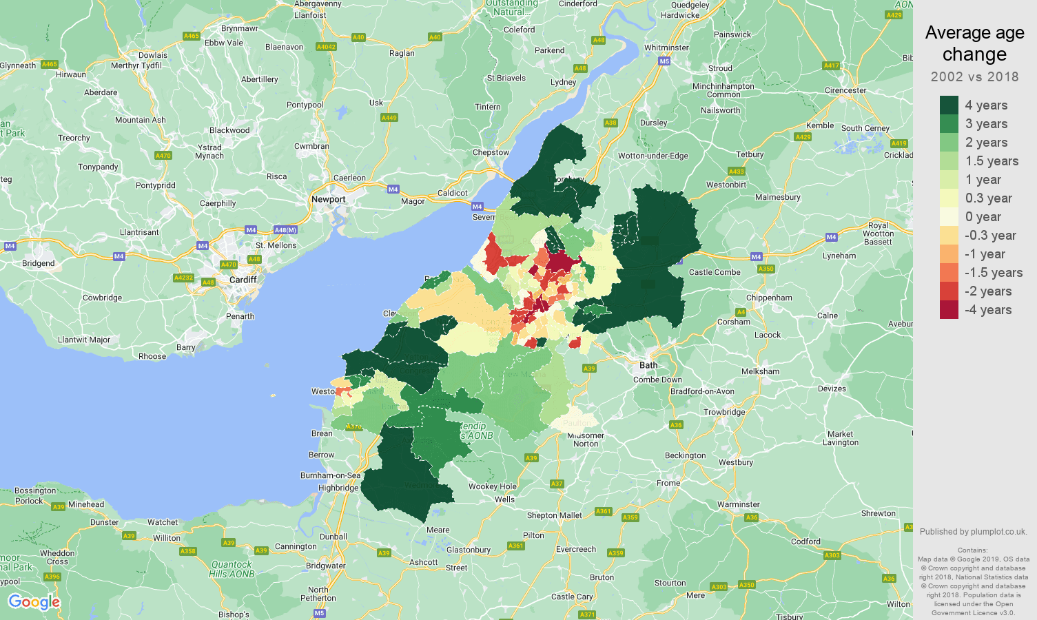 Bristol population growth rates.