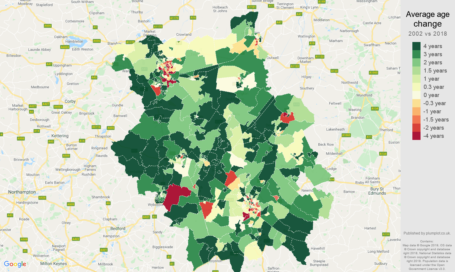 Cambridgeshire population growth rates.
