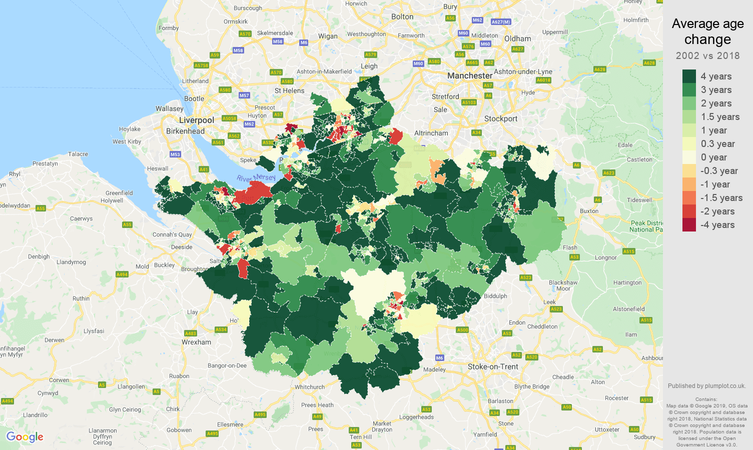 Cheshire population growth rates.
