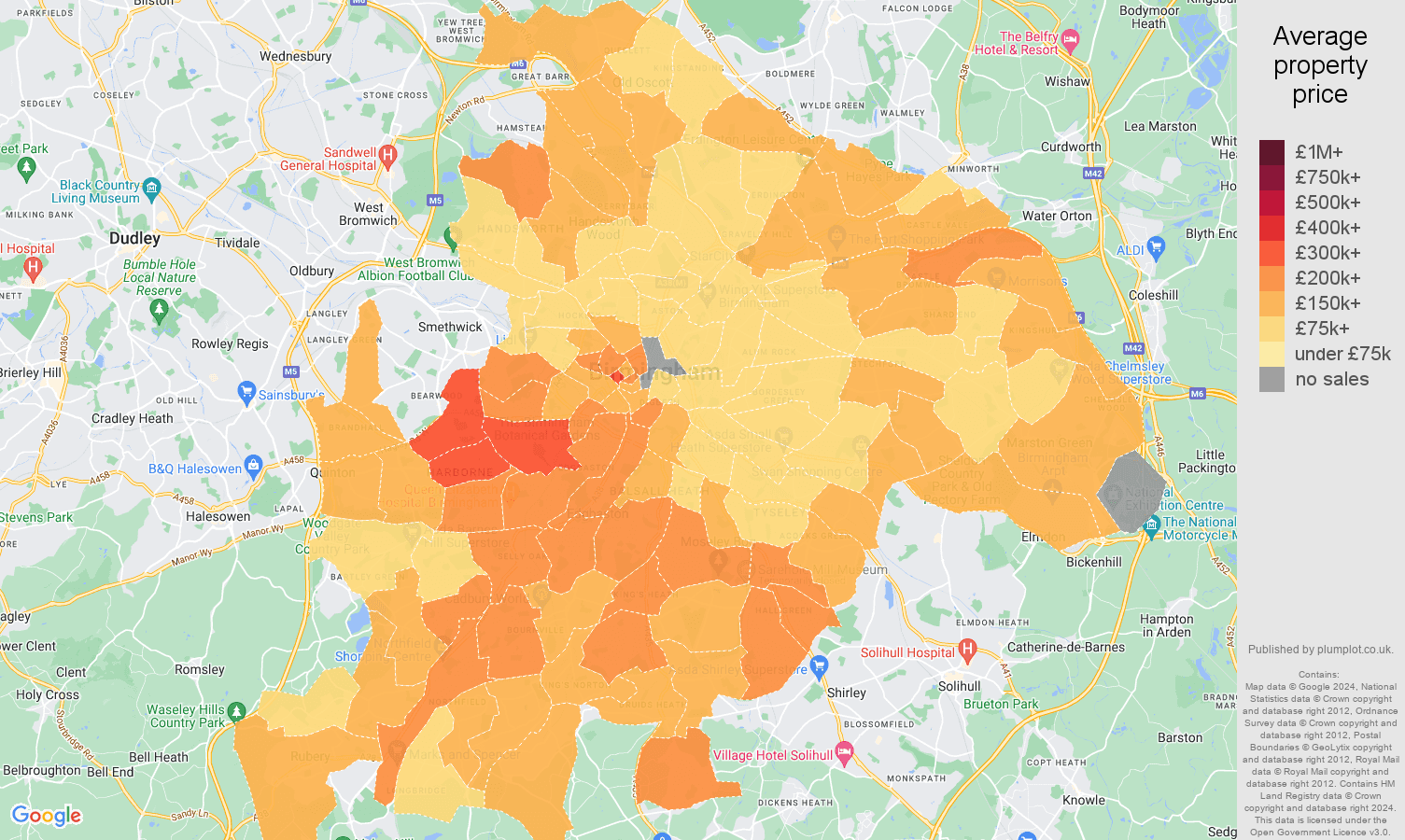 Birmingham house prices in maps and graphs.