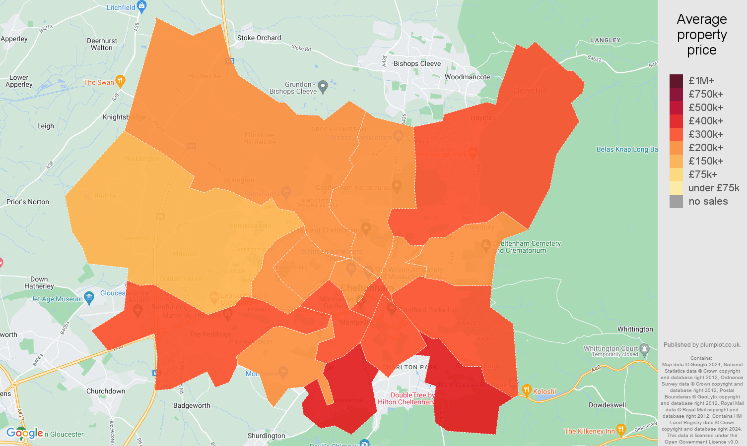 Cheltenham house prices in maps and graphs.