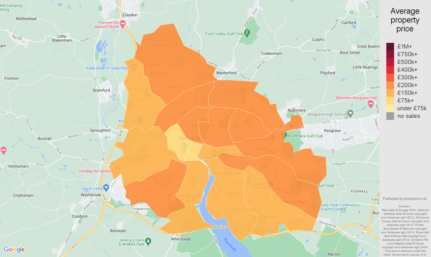 Ipswich house prices in maps and graphs.