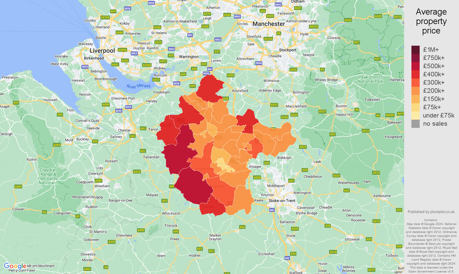 Crewe house prices in maps and graphs.