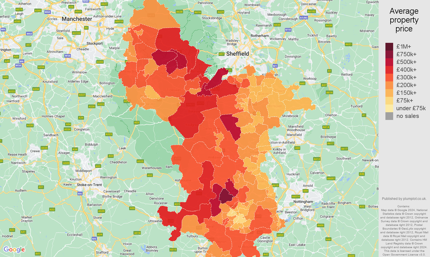Derbyshire house prices in maps and graphs.