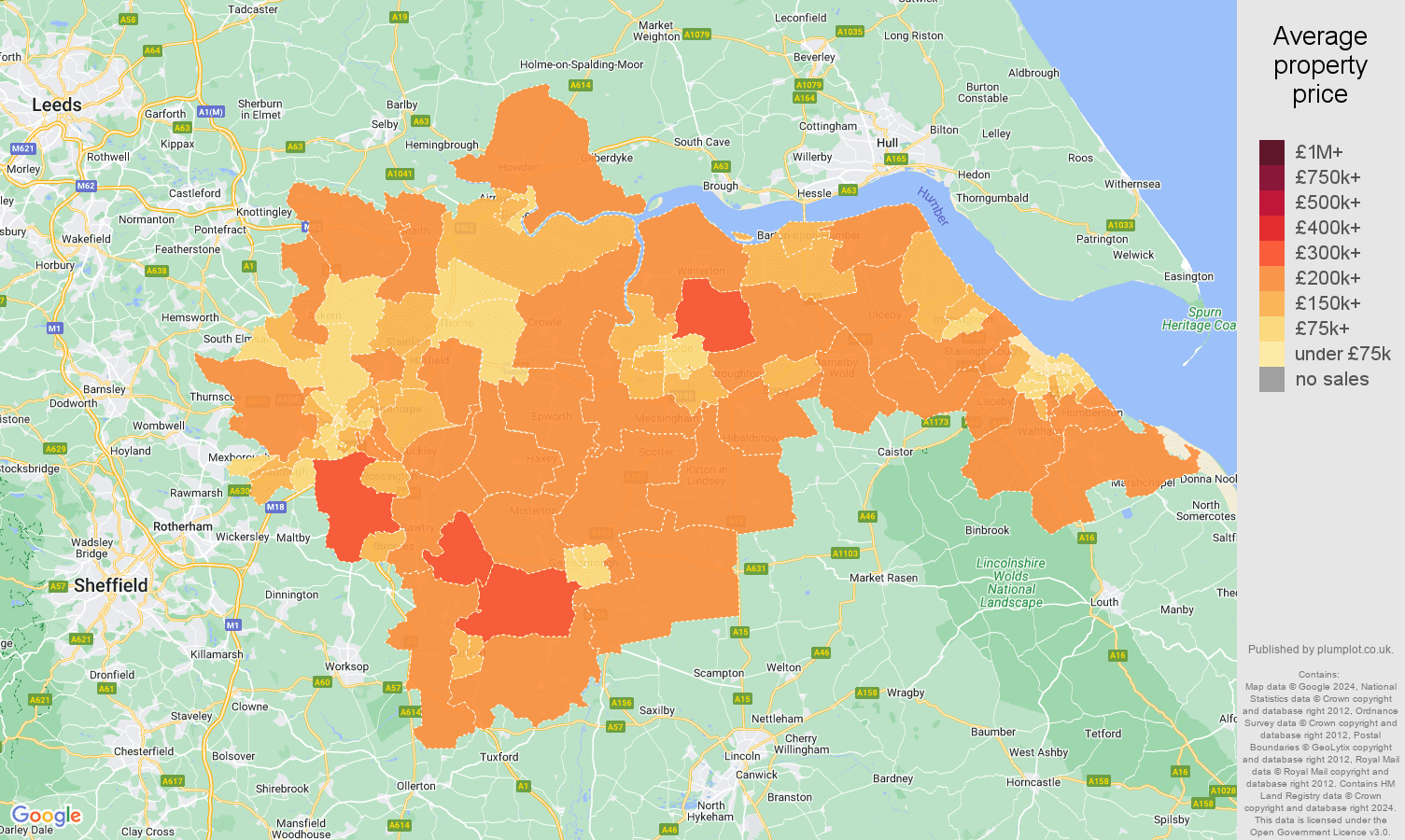 Doncaster house prices in maps and graphs.