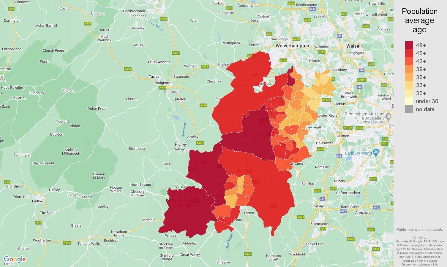 Dudley population stats in maps and graphs.