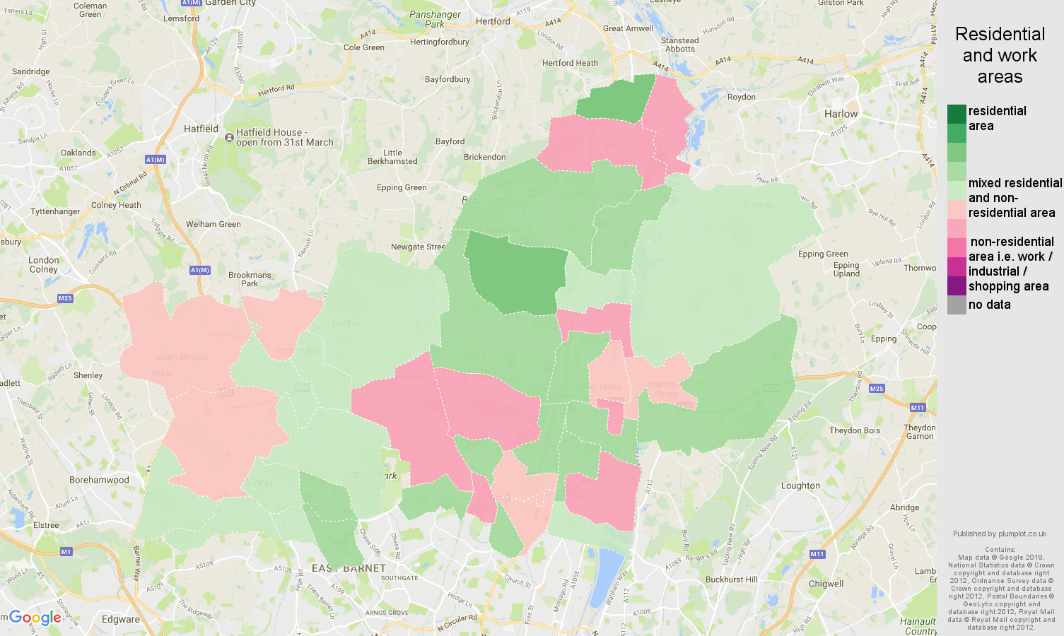 Enfield population stats in maps and graphs.
