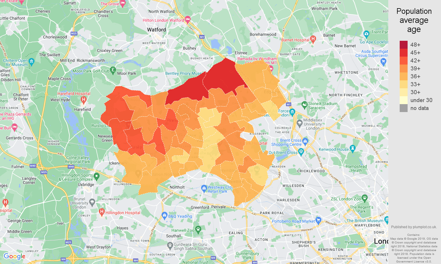 Harrow population stats in maps and graphs.
