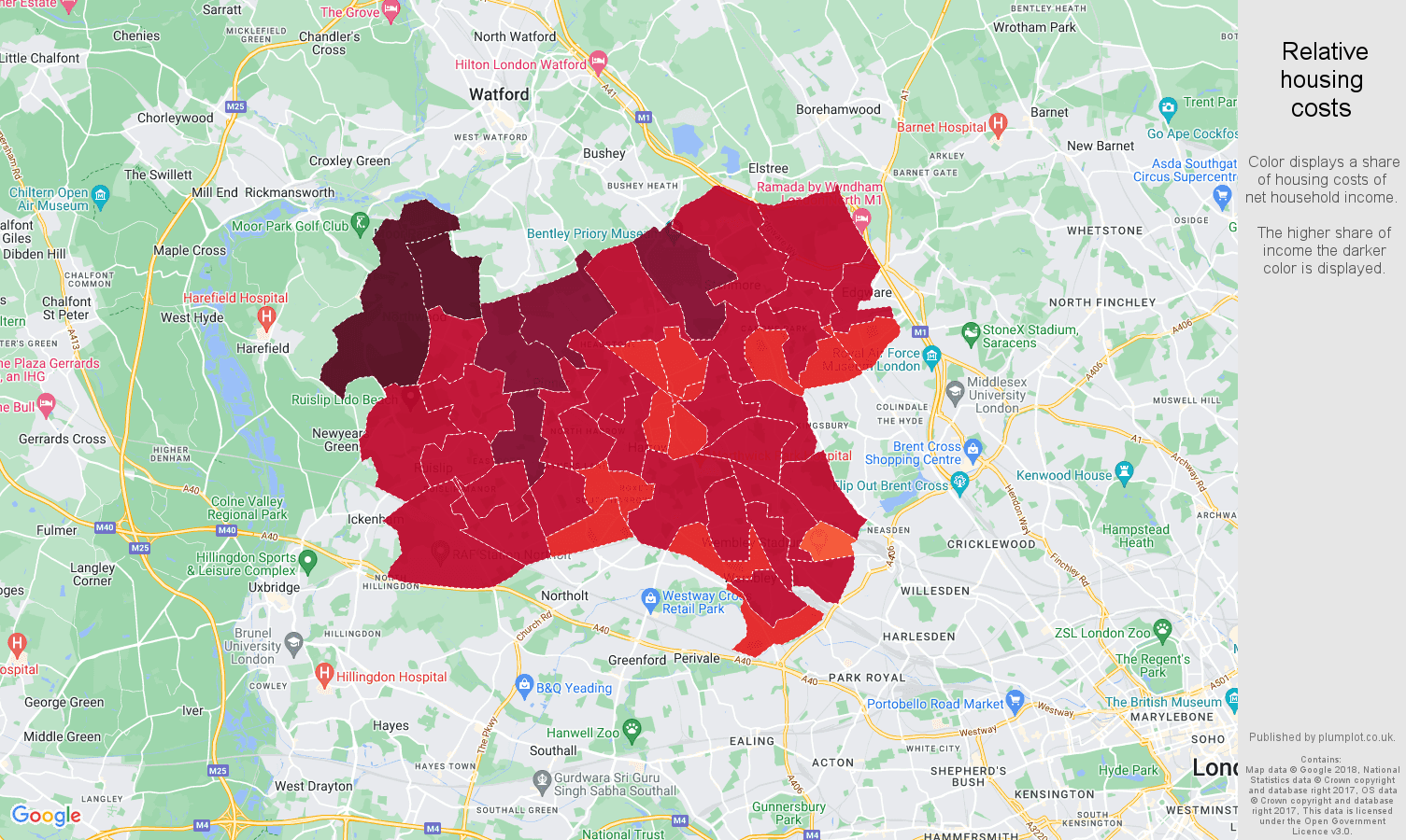 Harrow Average salary and unemployment rates in graphs and numbers.