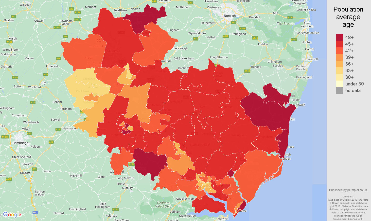 Ipswich population stats in maps and graphs.