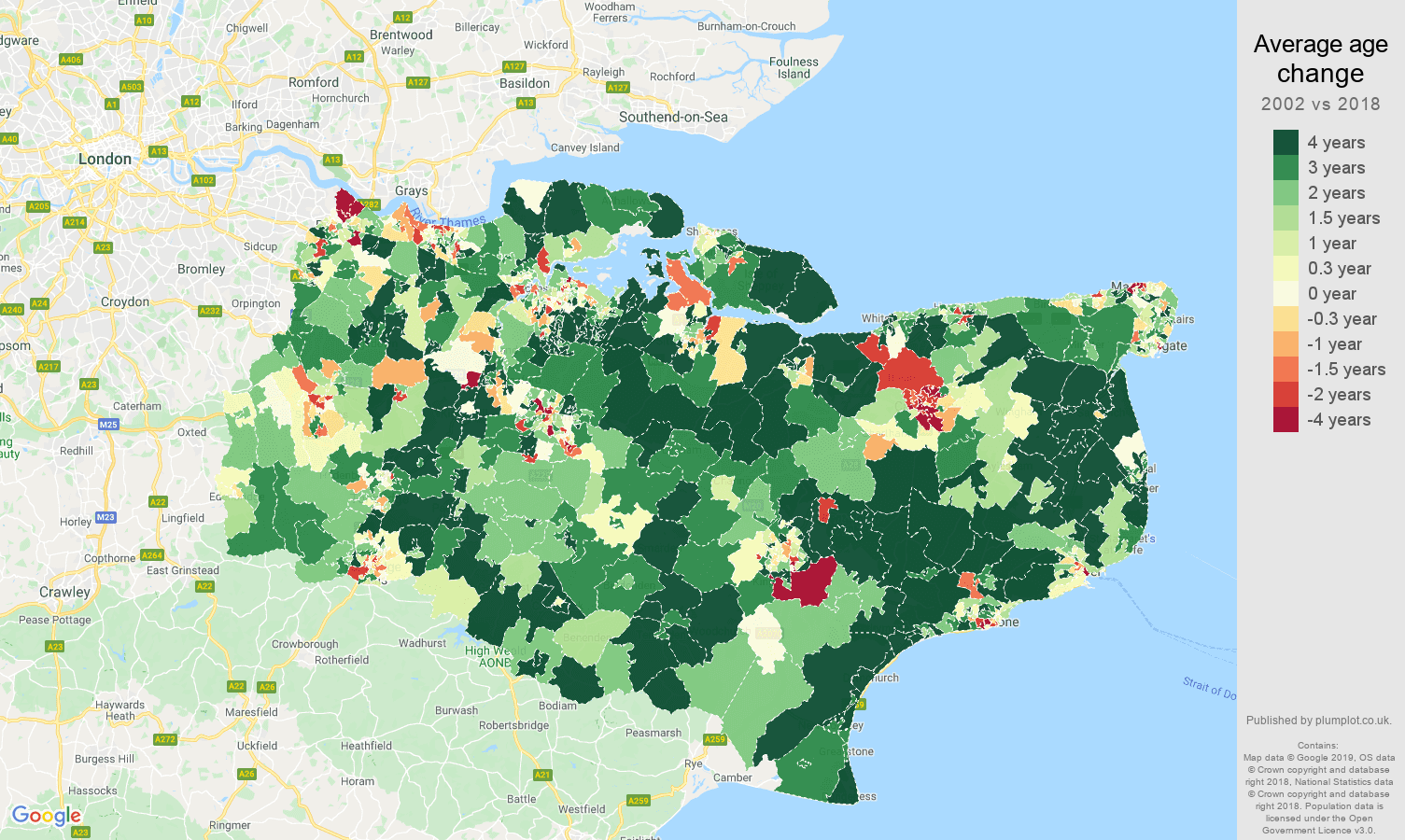 Kent population growth rates.
