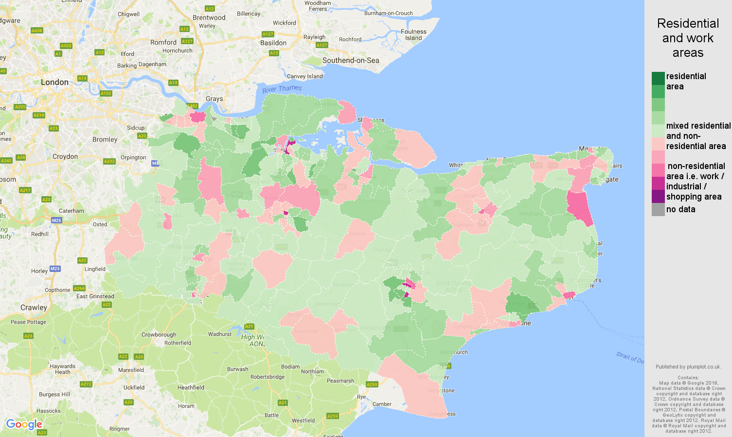 Kent population stats in maps and graphs.