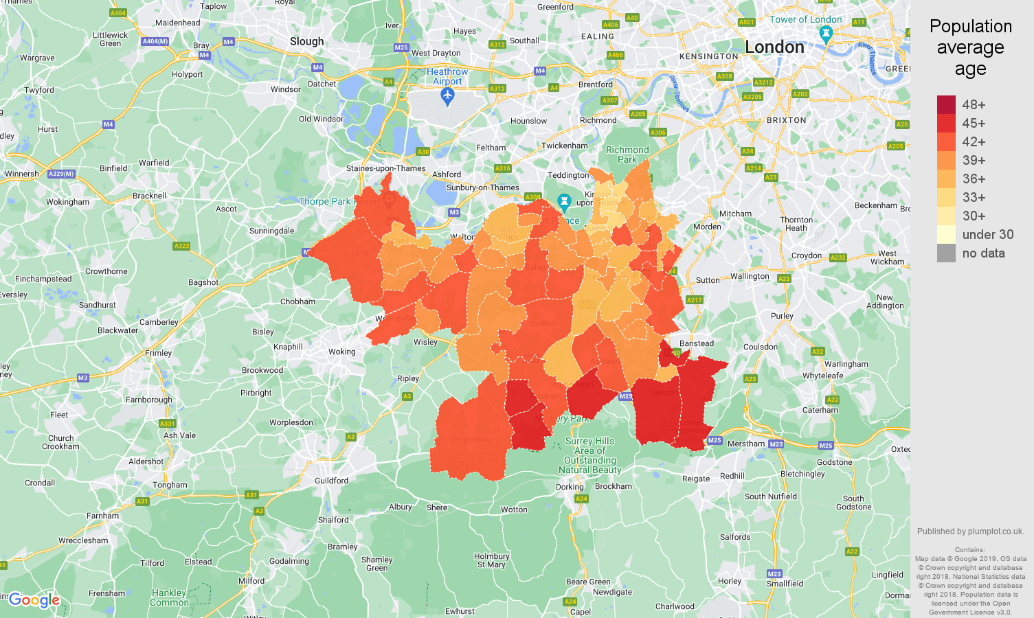 KingstonuponThames population stats in maps and graphs.