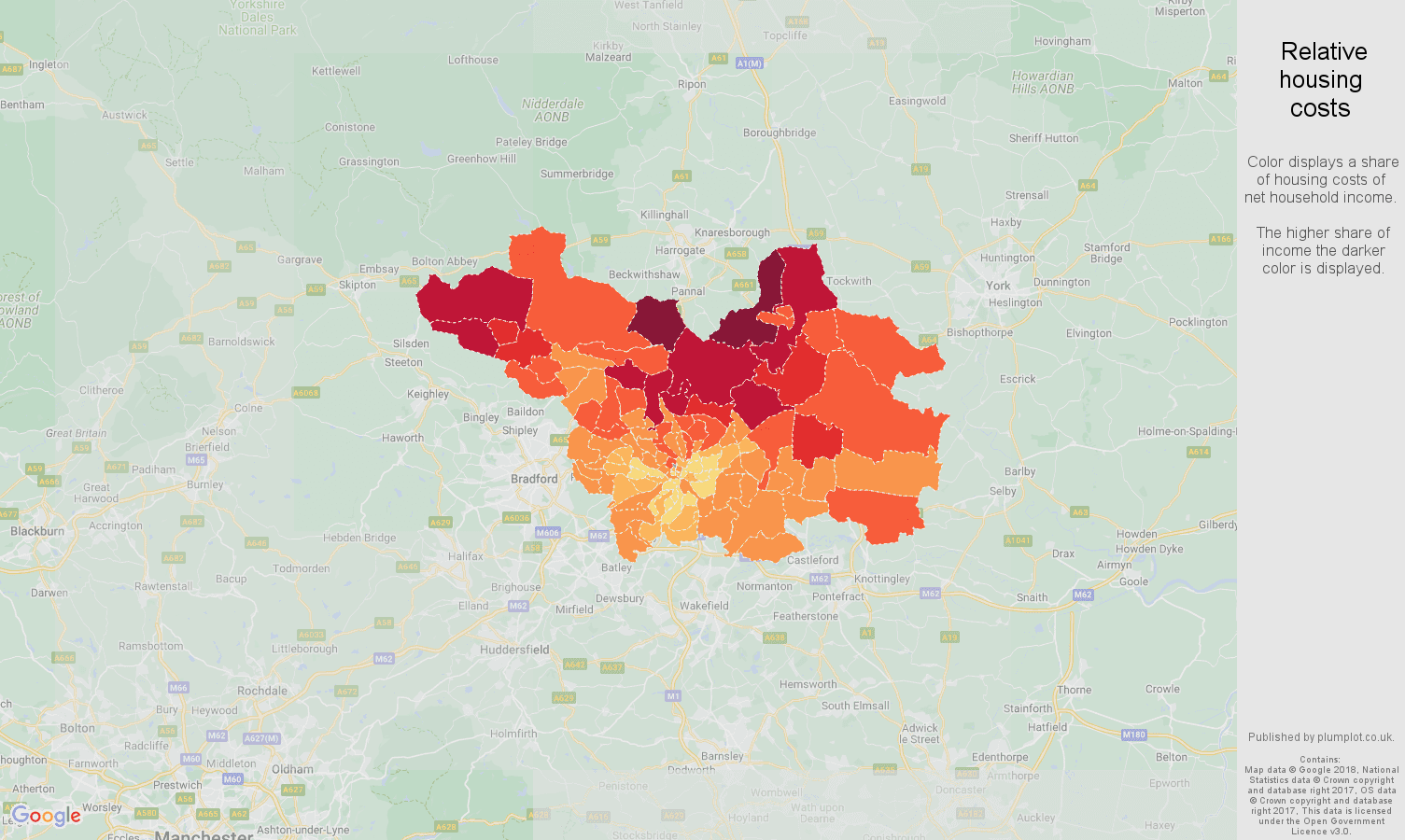 Leeds Average salary and unemployment rates in graphs and numbers.
