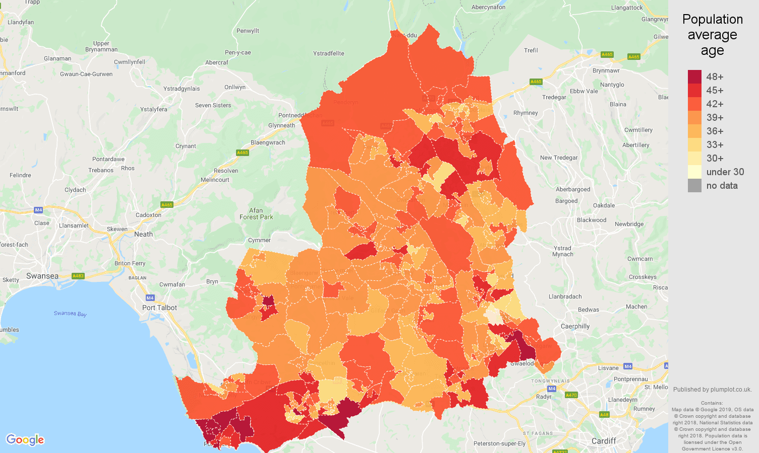 population stats in maps and graphs.