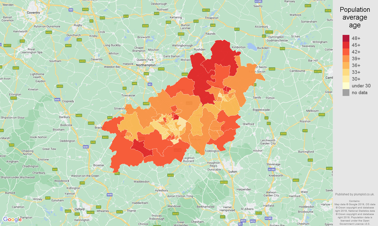 MiltonKeynes population stats in maps and graphs.