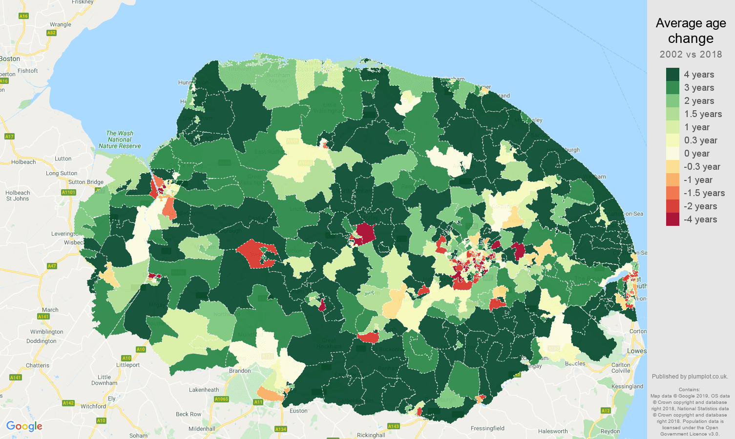 Norfolk population growth rates.