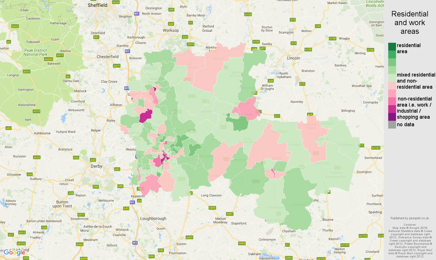 Nottingham population stats in maps and graphs.
