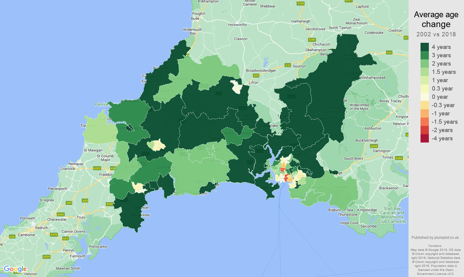 Plymouth population growth rates.