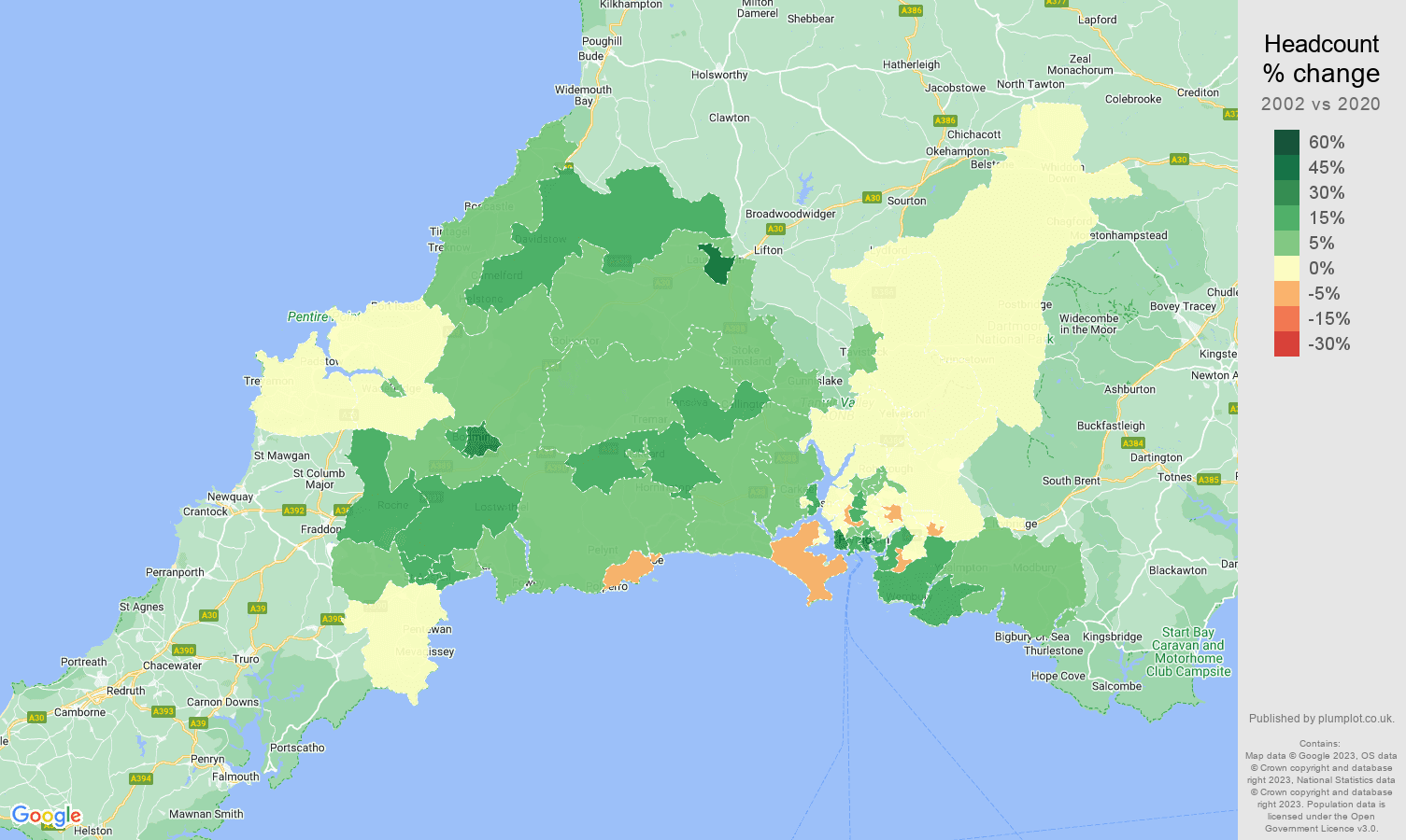Plymouth population growth rates.