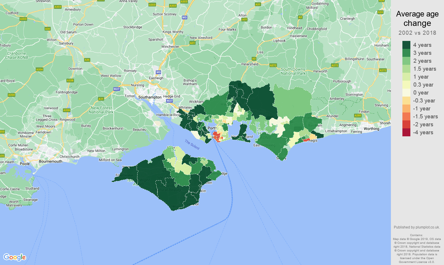 Portsmouth population growth rates.