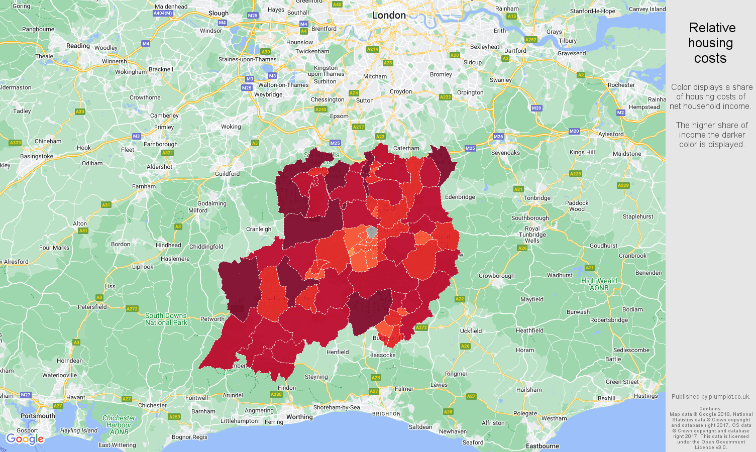 Redhill Average salary and unemployment rates in graphs and numbers.