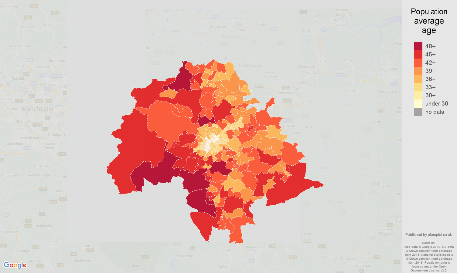 Sheffield population stats in maps and graphs.