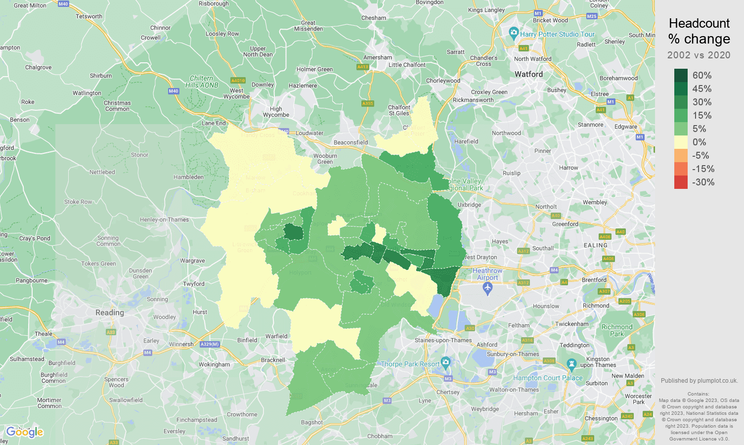 Slough population growth rates.