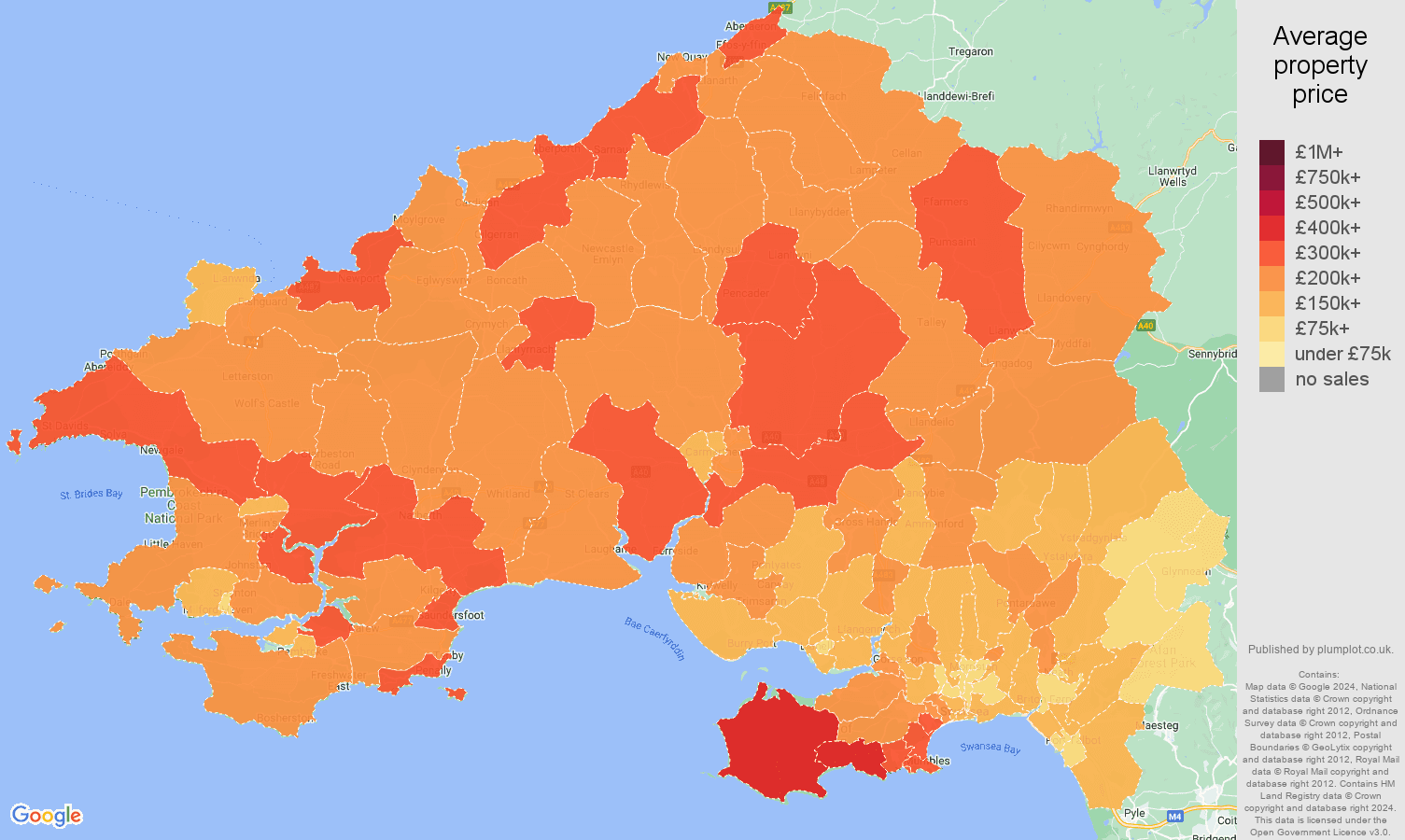 Swansea house prices in maps and graphs. October 2024
