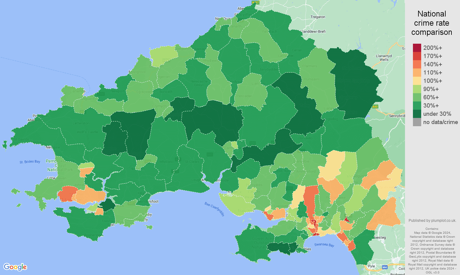 Swansea violent crime statistics in maps and graphs.