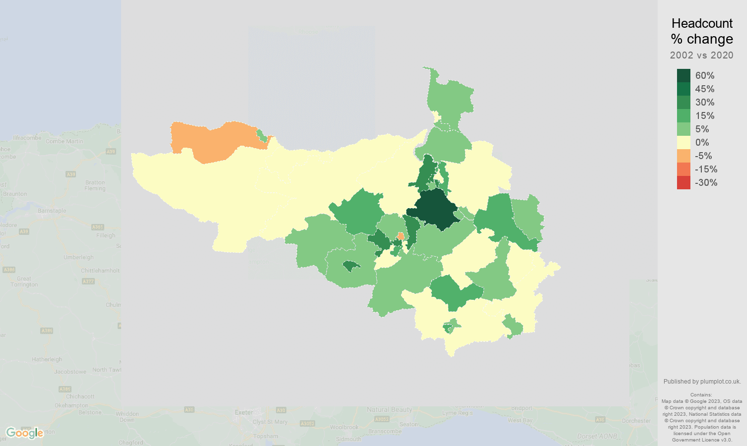 Taunton population growth rates.