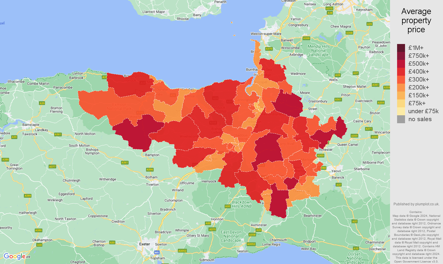 Taunton house prices in maps and graphs.