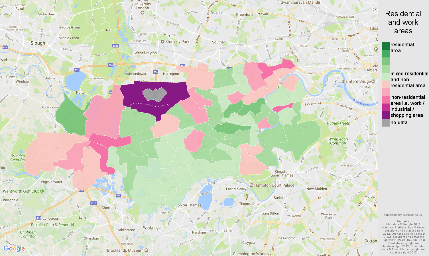 Twickenham population stats in maps and graphs.