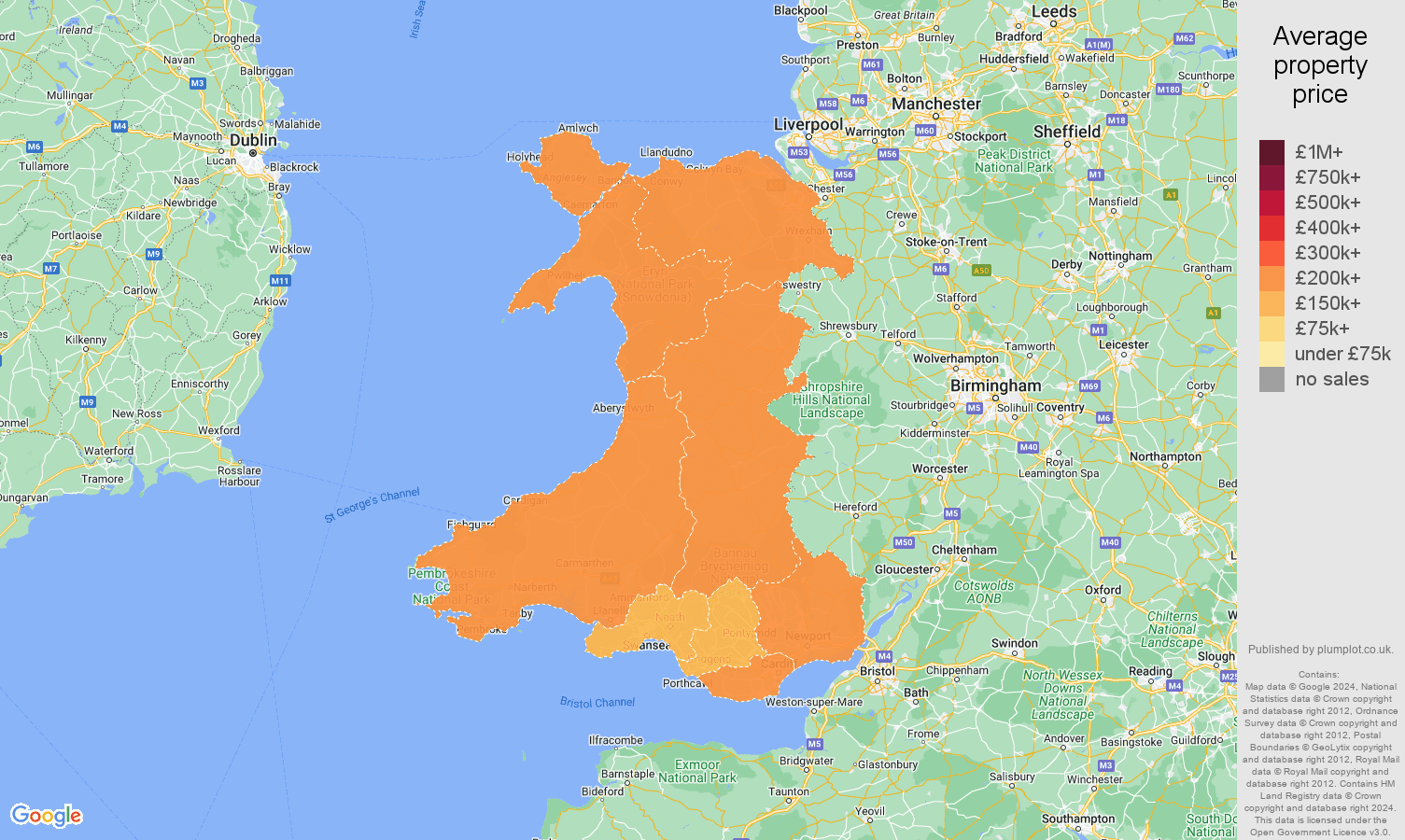 Wales house prices in maps and graphs.