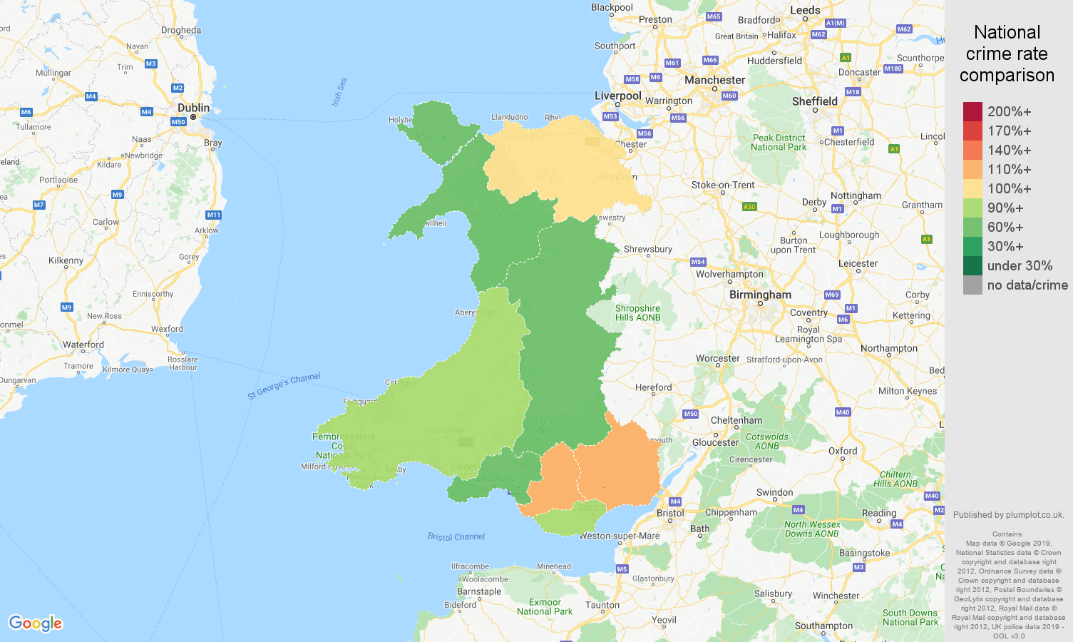 Wales other crime statistics in maps and graphs. July 2024