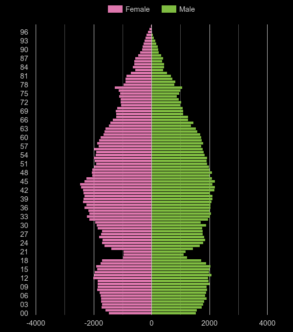Watford population stats in maps and graphs.