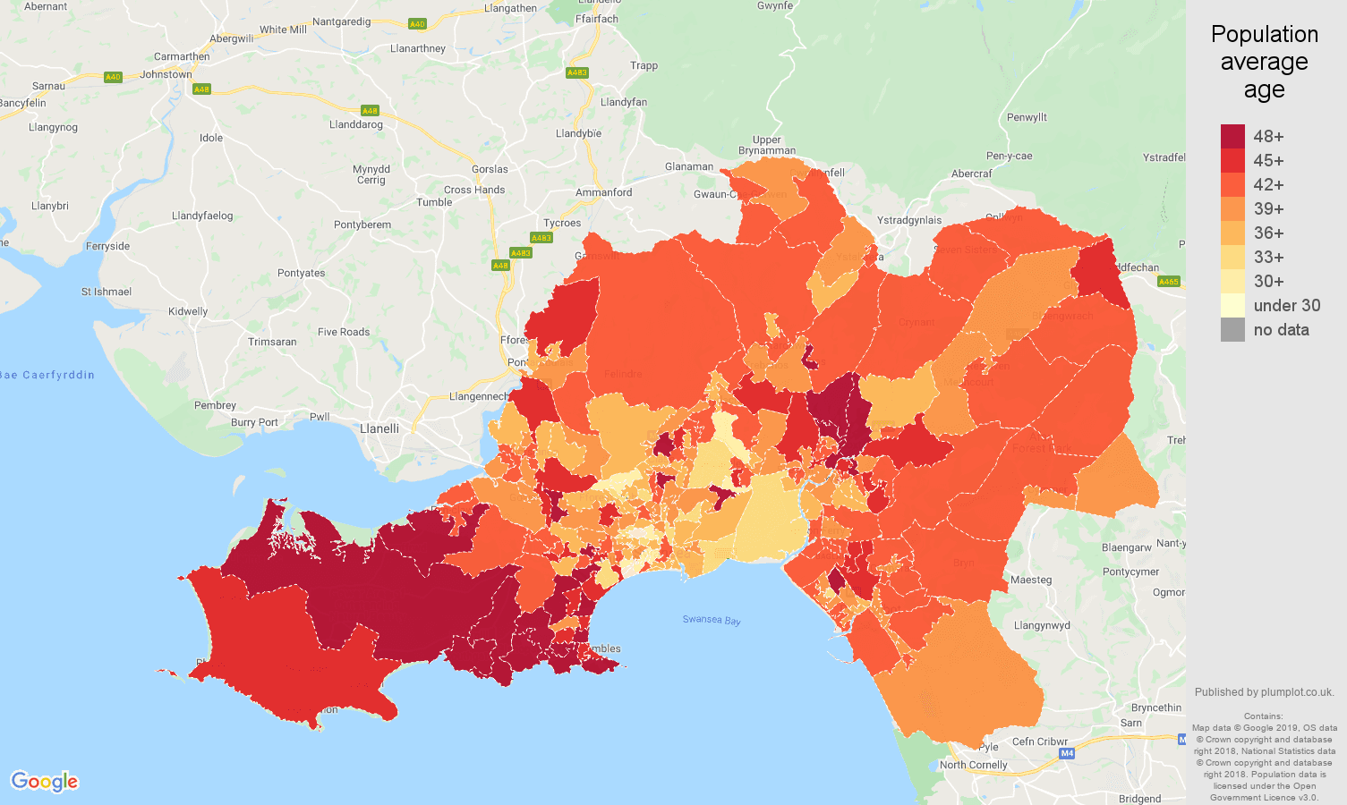 population stats in maps and graphs.